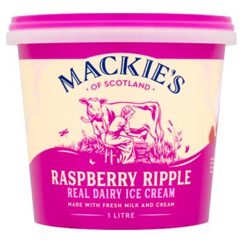 Mackie's of Scotland Raspberry Ripple Real Dairy Ice Cream 1 Litre