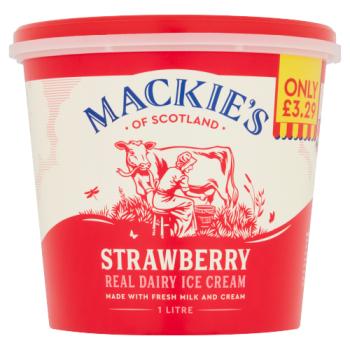 Mackie's of Scotland Strawberry Real Dairy Ice Cream 1L