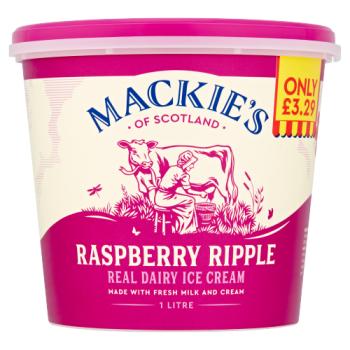 Mackie's of Scotland Raspberry Ripple Real Dairy Ice Cream 1L