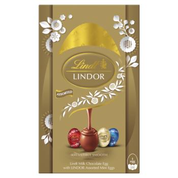 Lindt Milk Chocolate Egg with Lindor Assorted Mini Eggs 215g