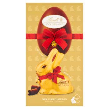 Lindt Milk Chocolate Egg With Lindt Gold Bunny 195g