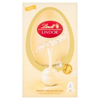 Lindt Lindor White Chocolate Egg With Lindor White Truffles 260g