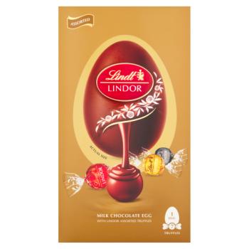 Lindt Lindor Milk Chocolate Egg With Lindor Assorted Truffles 183g