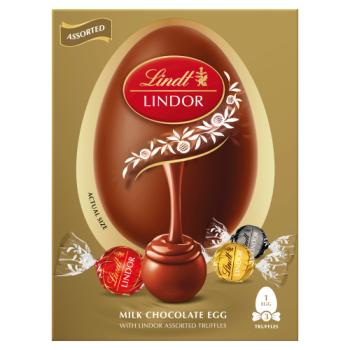 Lindt LINDOR MILK CHOCOLATE EGG WITH LINDOR ASSORTED TRUFFLES 133g