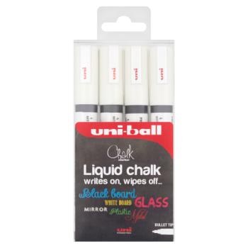 uni-ball Chalk & Glass Marker PWE-5M 4pc Pack White