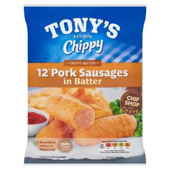 Tony's Chippy 12 Pork Sausages in Batter 460g