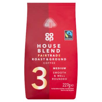 Co-op Fairtrade House Blend Roast & Ground Coffee 227g