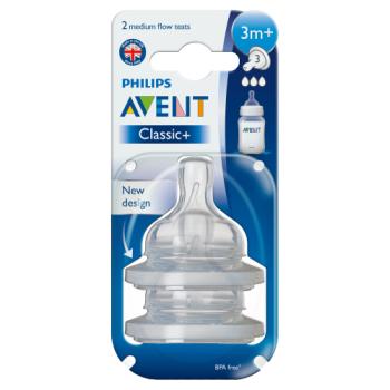Philips Avent Classic+ 2 Medium Flow Teats 3m+