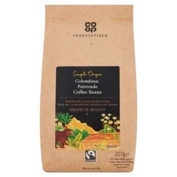 Co Op Irresistible Single Origin Colombian Fairtrade Coffee Beans 227g