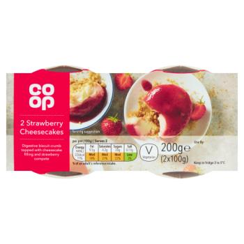 Co-op Strawberry Cheesecakes 2 x 100g (200g)