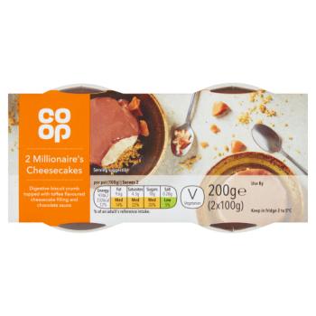 Co-op Millionaire's Cheesecakes 2 X 100g (200g)