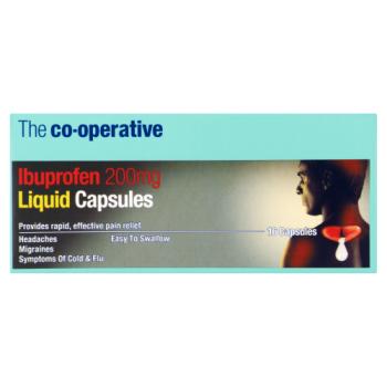 The Co-operative Ibuprofen 200mg Liquid Capsules 16 Capsules