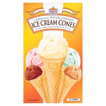 Carousel 21 Ice Cream Cones with Sweetener