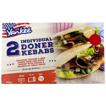 Yankee 2 Individual Doner Kebabs 350g 
