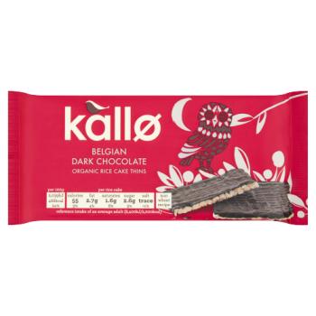 Kallo Organic Belgian Dark Chocolate Rice Cake Thins 90g
