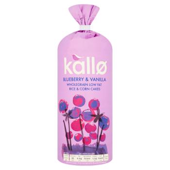 Kallo Blueberry & Vanilla Wholegrain Rice & Corn Cakes 131g