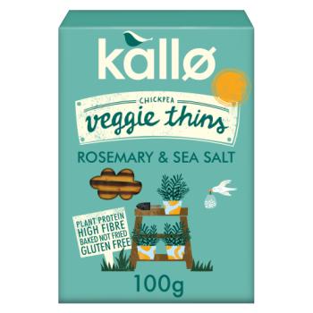 Kallo Chickpea Veggie Thins Rosemary & Sea Salt 100g