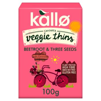 Kallø Chickpea Veggie Thins Beetroot & Three Seeds 100g