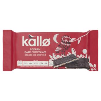 Kallo Belgian Dark Chocolate Organic Rice Cake Thins 75g