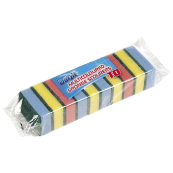 Duzzit Multicoloured Sponge Scourers 10pk 