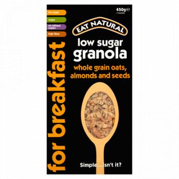 Eat Natural for Breakfast Low Sugar Granola Whole Grain Oats, Almonds and Seeds 450g