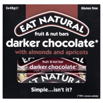 Eat Natural Fruit & Nut Bars Darker Chocolate with Almonds and Apricots 3 x 45g