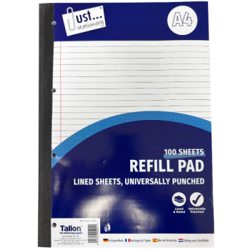 Just... Stationery A4 Refill Pad 100 Sheets 