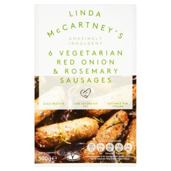 Linda McCartney's 6 Vegetarian Red Onion & Rosemary Sausages 300g
