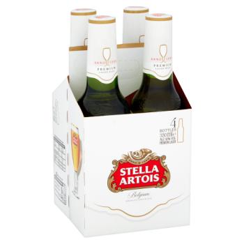 Stella Artois Lager Beer Bottles 4 x 330ml