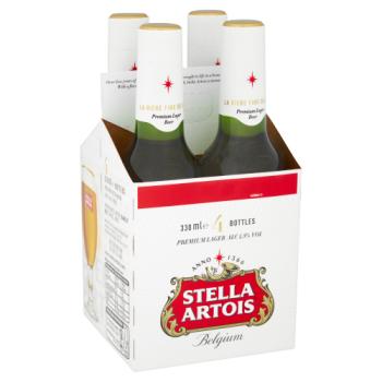 Stella Artois Lager Beer Bottles 4 x 330ml