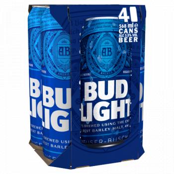 Bud Light Lager Beer 4 x 568ml