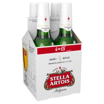 Stella Artois Belgium Premium Lager Bottles 4 x 330ml £5