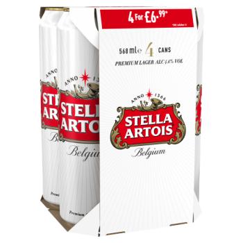 Stella Artois Premium Lager 4 x 568ml