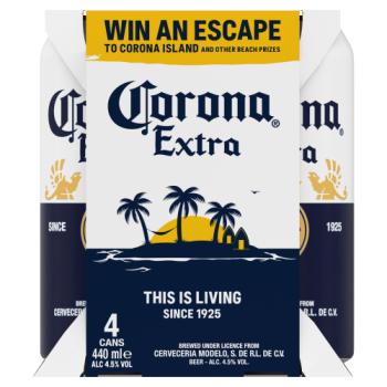 Corona Extra Premium Lager Beer Cans 4x440ml