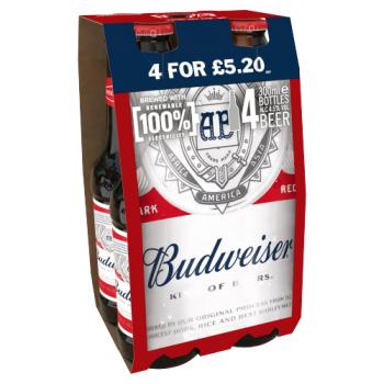 Budweiser Beer 4 x 300ml