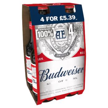 Budweiser Beer 4 x 300ml