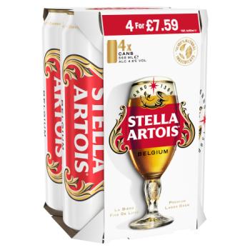 Stella Artois Belgium Premium Lager Beer 4 x 568ml