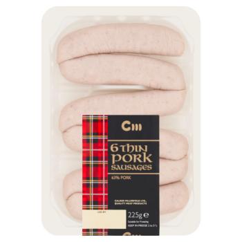 Calder Millerfield 6 Thin Pork Sausages 225g