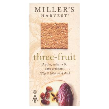 Miller's Harvest Three-Fruit Apple, Sultana & Date Crackers 125g