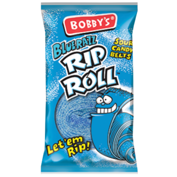 Bobby's Blue Razz Rip Roll Sour Candy Belts 38g