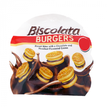 Biscolata Burgers with Chocolate & Hazelnut Flavoured Creme 40g PM 59p