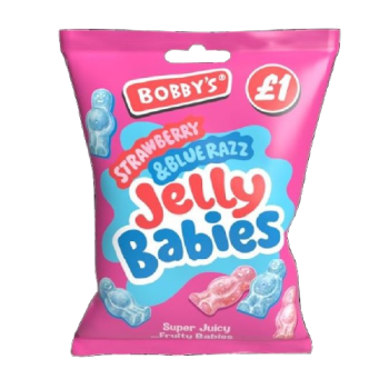 Bobby's Strawberry & Blue Razz Jelly Babies 120g 