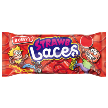 Bobby's Strawb Laces Stretchy Candy 38g PM 59p 