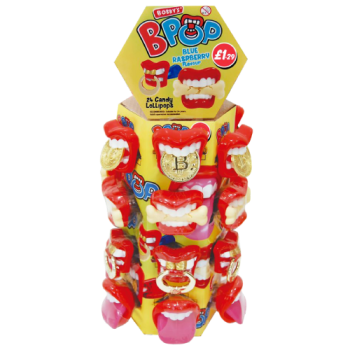 Bobby's BPOP Blue Raspberry Candy Lollipop Single 30g PM £1.29 (Style May Vary) 
