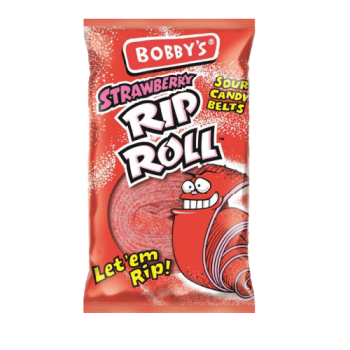 Bobbys Strawberry Rip Roll 45g PM 59p 