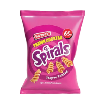 Bobby's Spirals Prawn 28g PM 65p 