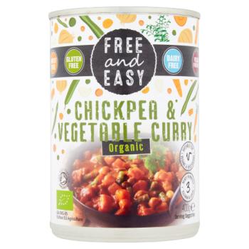 Free and Easy Organic Chickpea & Vegetable Curry Ready Meal 400g