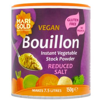 Marigold Health Foods Reduced Salt Vegan Bouillon Instant Vegetable Stock Powder 150g