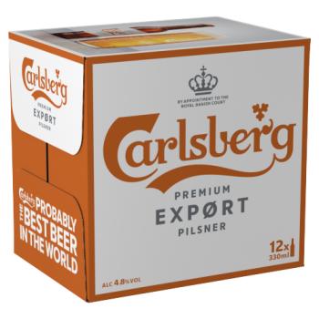 Carlsberg Export Lager Beer 12 x 330ml Bottles