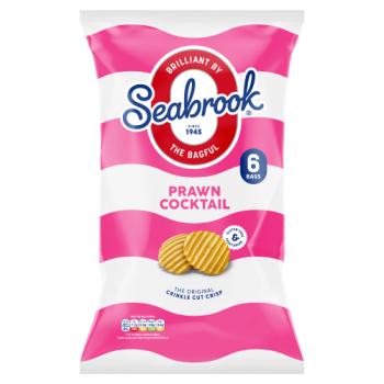 Seabrook Prawn Cocktail Flavour The Original Crinkle Cut Crisp 6 x 25g